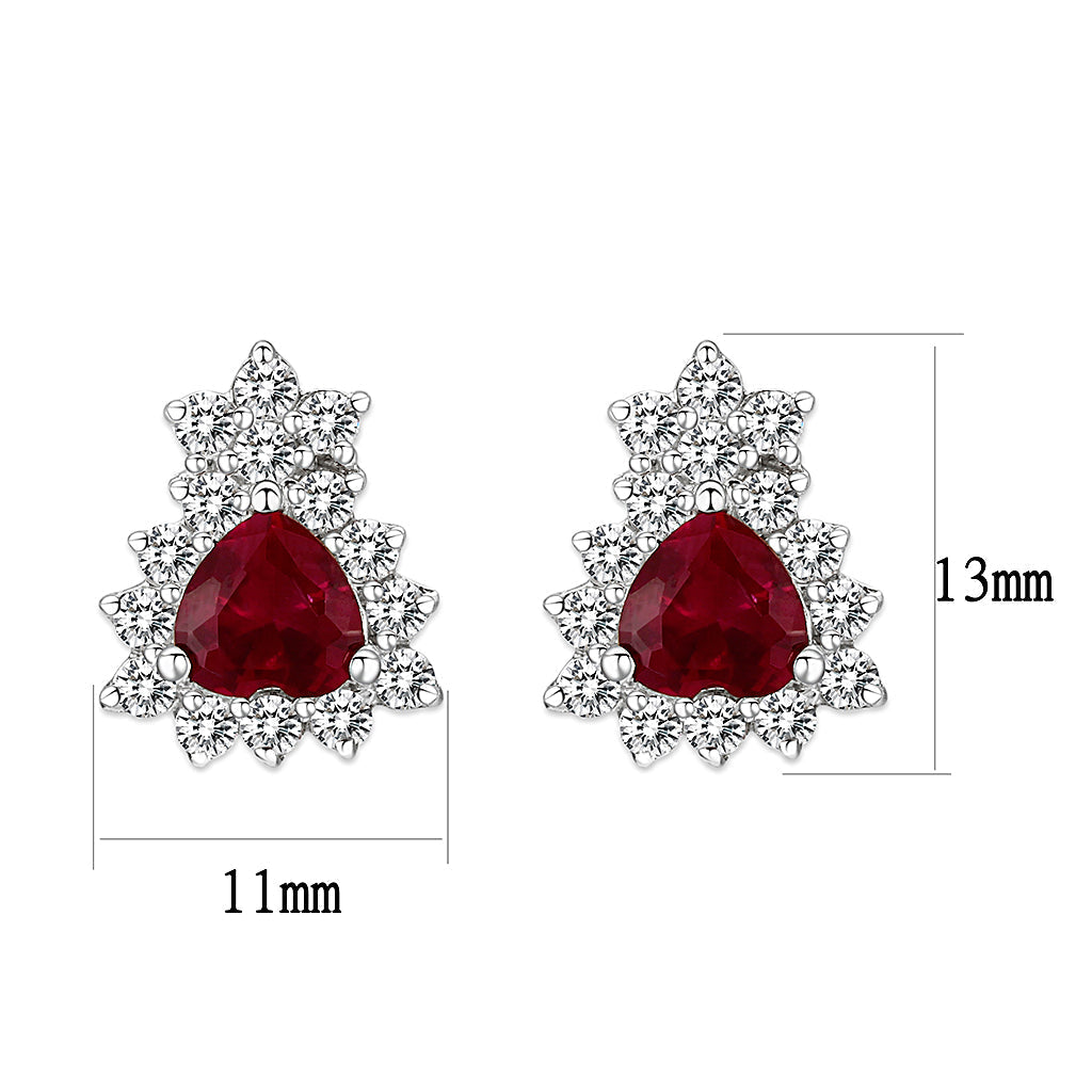 Stunning women's earrings featuring red gemstones and sparkling accents, perfect as gift jewelry