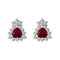 Stunning red gemstone earrings with diamond accents, perfect as gift jewelry for special occasions