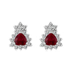 Stunning red gemstone earrings with diamond accents, perfect as gift jewelry for special occasions