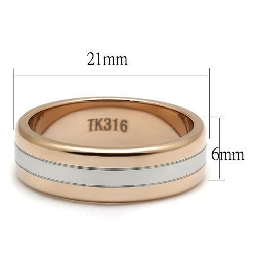 Rose Gold Wedding Ring with Silver Inlay, perfect gift jewelry for special occasions