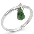 Women's silver ring with green gemstone, perfect gift jewelry