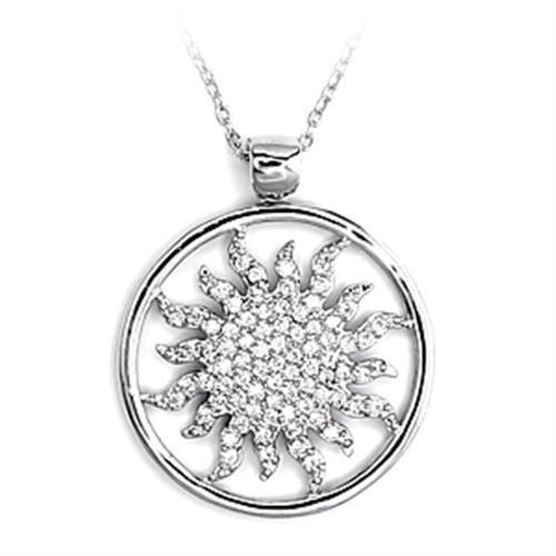 Silver Sun Necklace with Sparkling Crystals, perfect as gift jewelry for special occasions