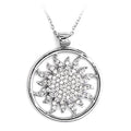 Silver Sun Necklace with Sparkling Crystals, perfect as gift jewelry for special occasions