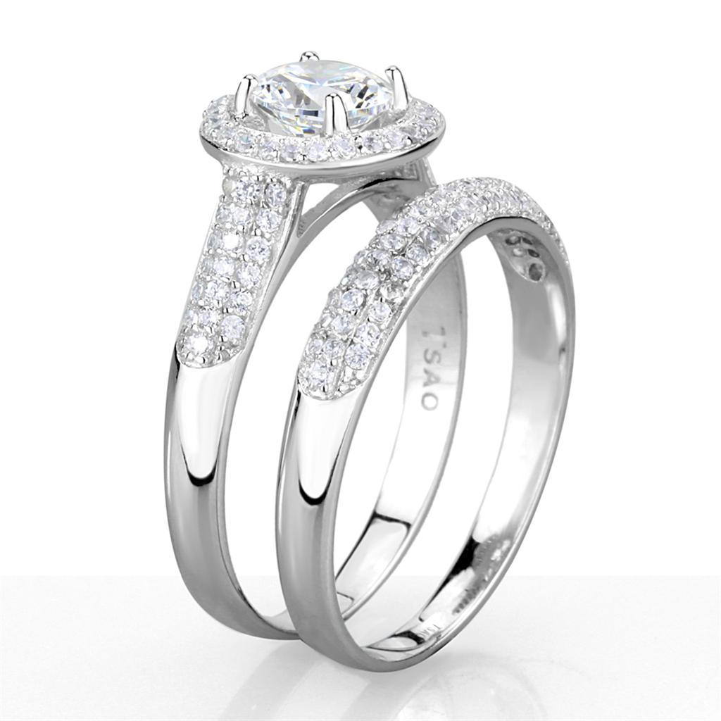 Elegant women's gift jewelry set featuring a sparkling engagement ring with a round diamond centerpiece