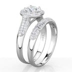 Elegant women's gift jewelry set featuring a sparkling engagement ring with a round diamond centerpiece