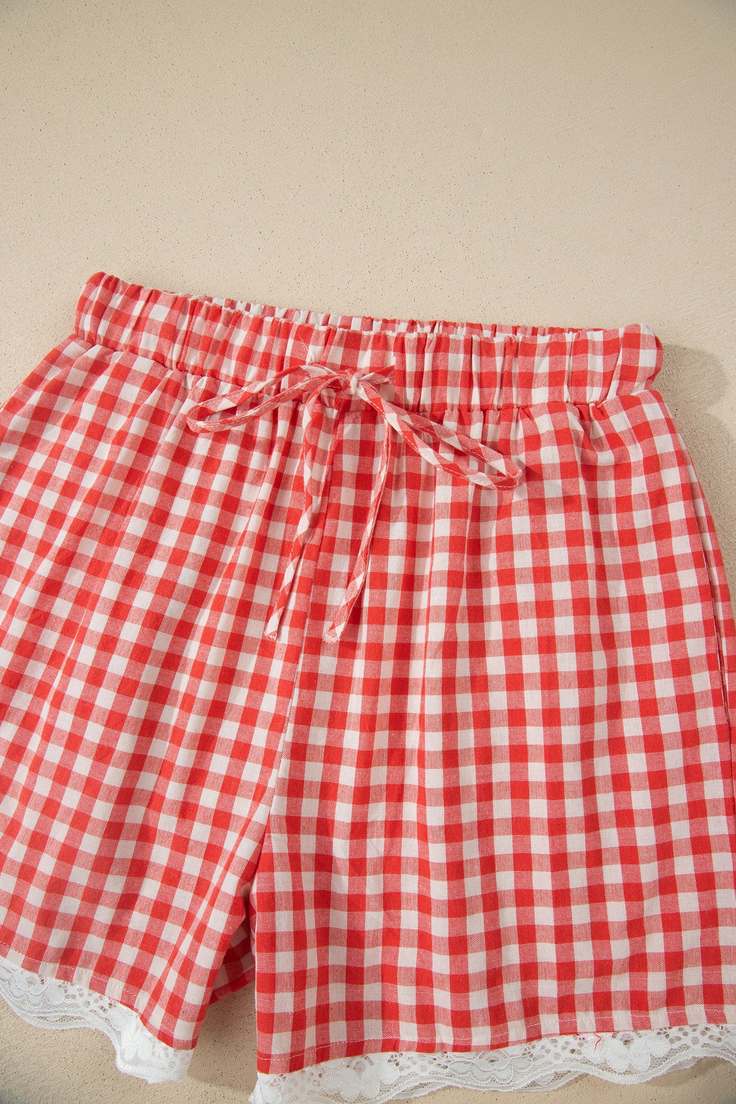 Pretty Bash red gingham shorts for casual summer wear