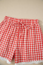Pretty Bash red gingham shorts for casual summer wear