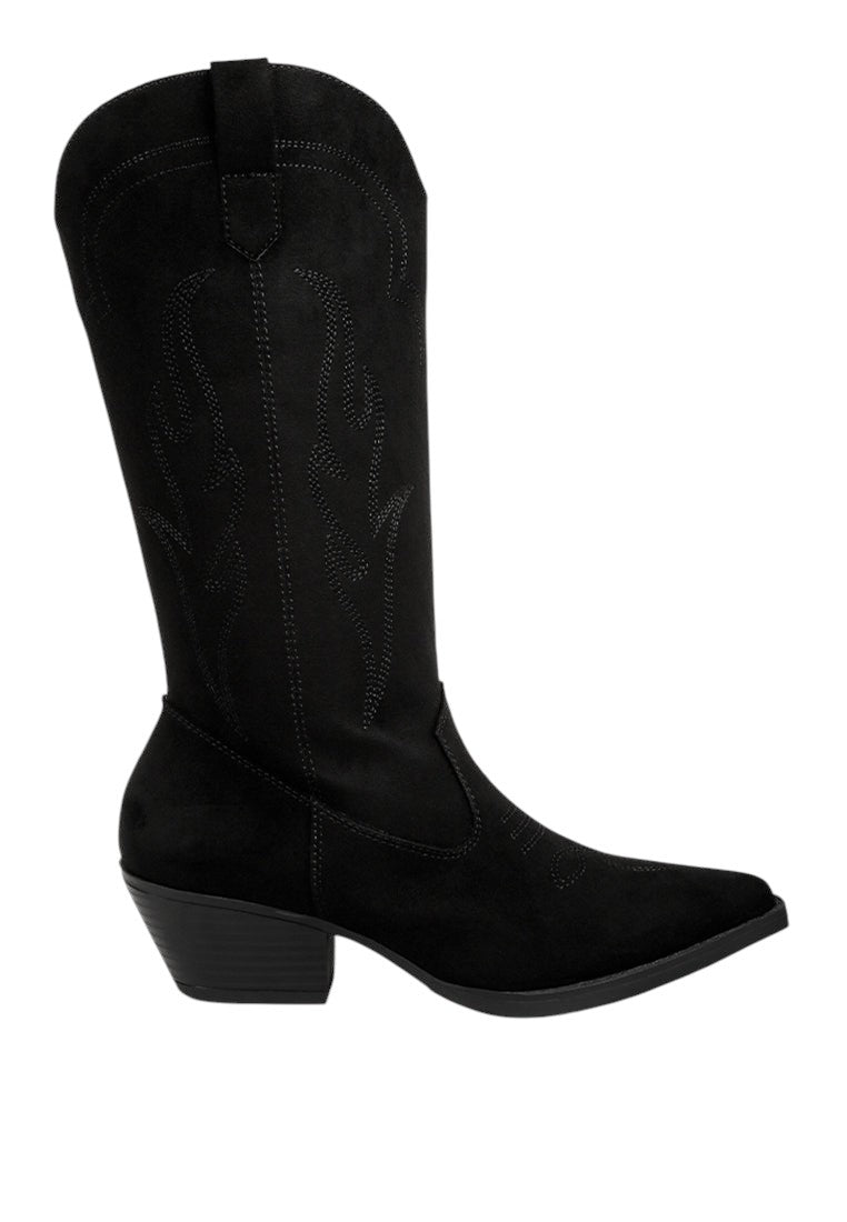 Ginni Embroidered Calf Boots