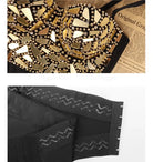 VacationGrabs rhinestone crop top party outfit with gold mirrored embellishments and black hook back closure