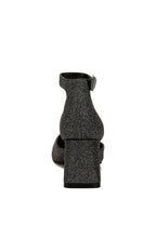 Rag Company glitter block heel sandals in black for evening wear