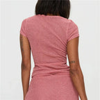 Women's pink glitter crop top, casual wear for stylish outfits