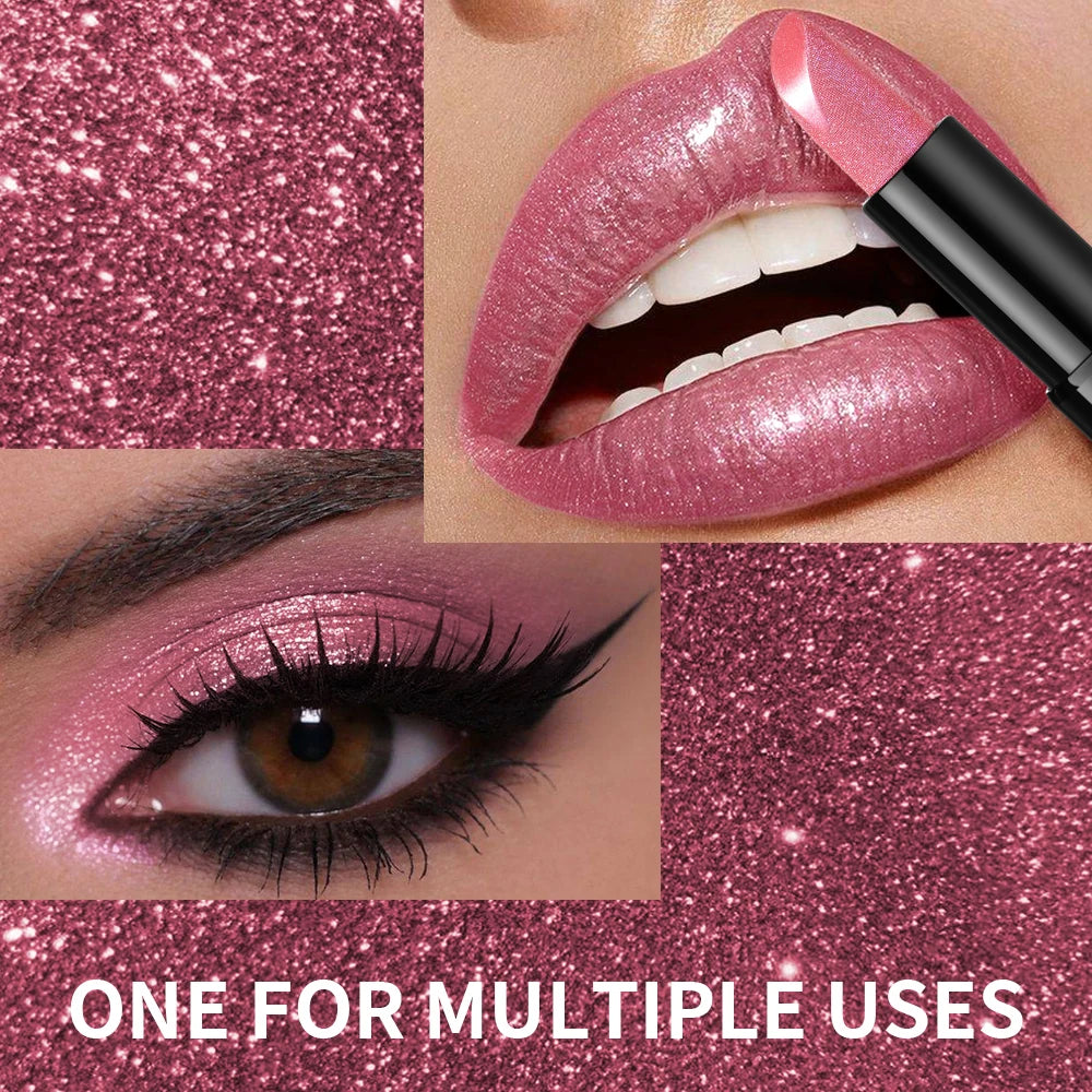 VacationGrabs glitter lipstick gloss in pink, perfect for all occasions