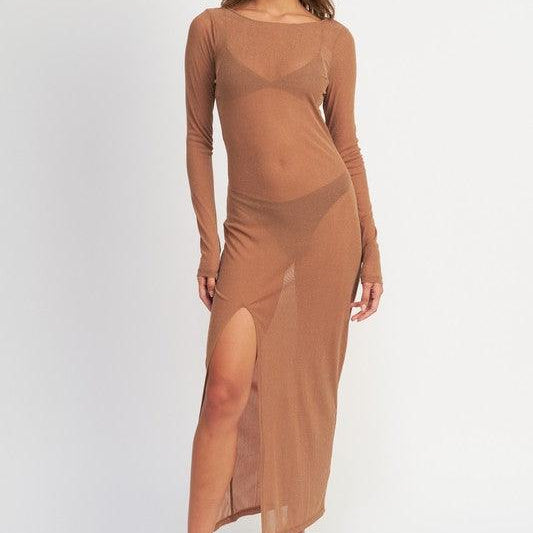 Women's Dresses Glitter Mesh Sheer Maxi Dress Cover Up