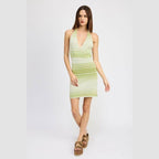 Glitter Yard Halter Dress With Back Tie - VacationGrabs
