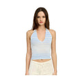 Glitter Yarn Halter Top With Back Tie - VacationGrabs