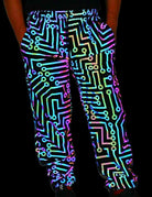 Men's Jackets Glow In Dark Neon Reflective Jacket Pants Circuit Board Pattern