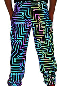 VacationGrabs glow in the dark pants with colorful circuit patterns for a stylish night look