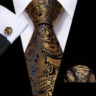Men's gold and beige silk tie set for formal events