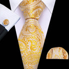 Men's gold and beige silk tie set, formal event accessory