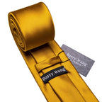gold and beige silk tie set for formal occasions