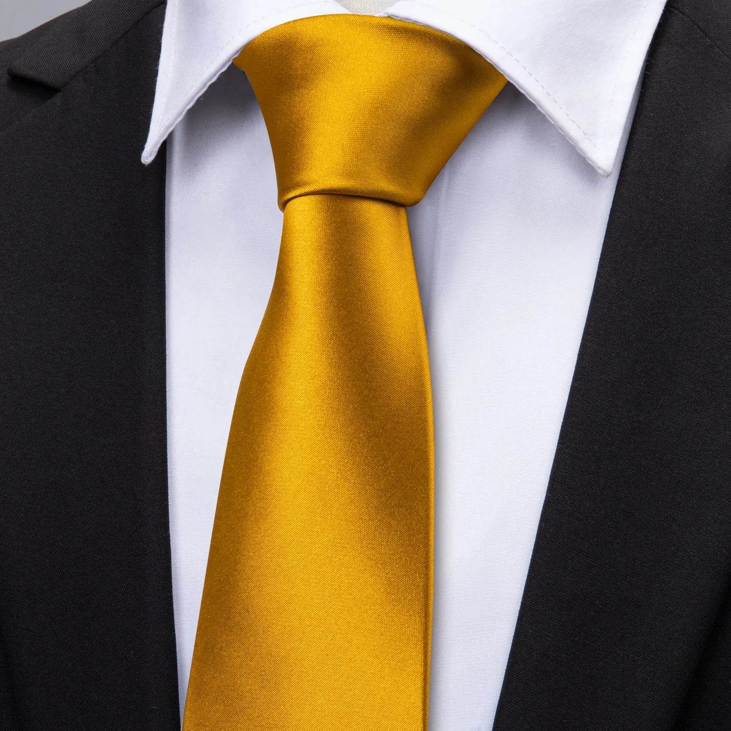 men's gold and beige silk tie set, perfect for formal occasions
