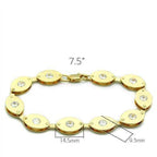 Gold brass link bracelet for women featuring sparkling stones and a stylish design, 7.5 inches long