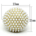 Gold brass ring with synthetic pearls showcasing a unique round design and elegant finish