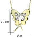 Gold butterfly necklace for women featuring a sparkling crystal design and delicate chain
