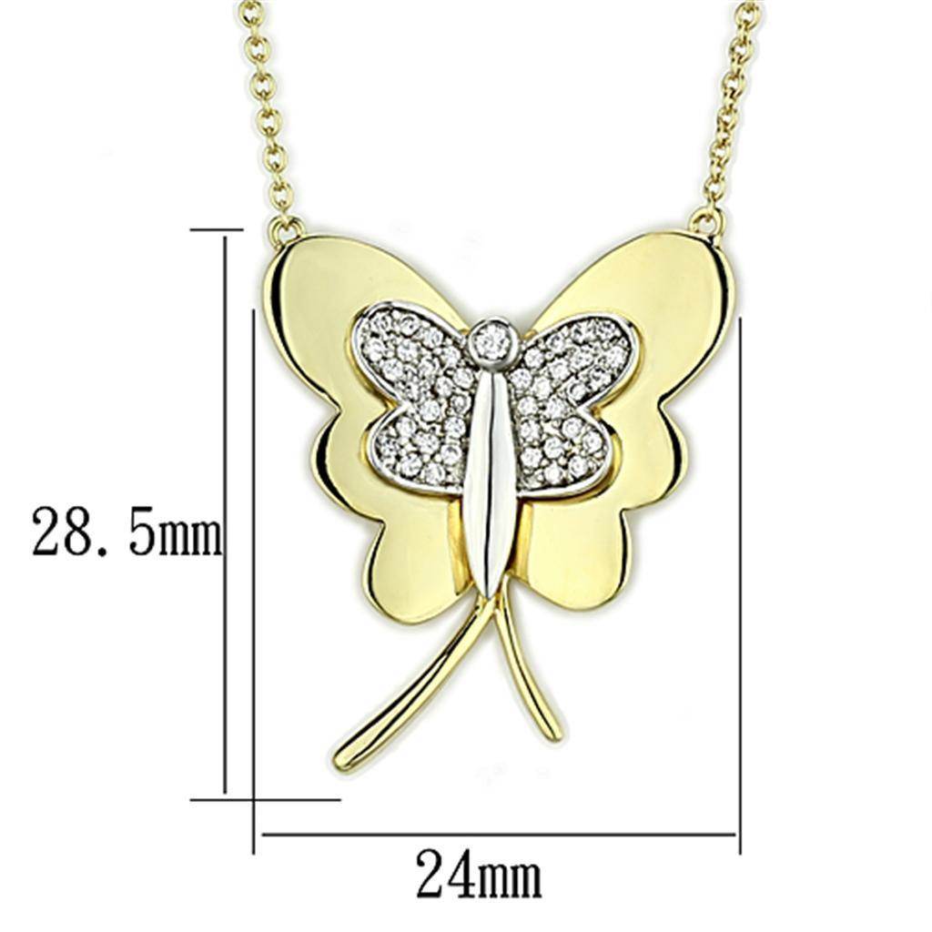 Gold butterfly necklace for women featuring a sparkling crystal design and delicate chain
