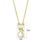 Gold cat pendant necklace for women featuring a cute cat design with sparkling details