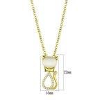 Gold cat pendant necklace for women featuring a cute cat design with sparkling details