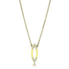 Gold chain necklace pendant featuring a stylish yellow design with clear gemstones for elegant fashion