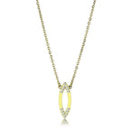 Gold chain necklace pendant featuring a stylish yellow design with clear gemstones for elegant fashion