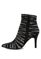 Rag Company gold embellished ankle boots with stylish silver detail and stiletto heel