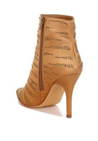 Rag Company gold embellished ankle boots with decorative studs and a sleek heel
