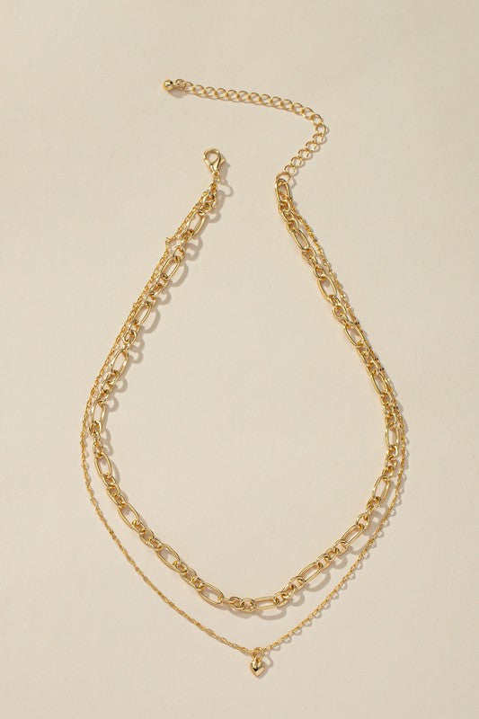 Gold layered chain necklace with various link styles vacation jewelry for women by LA3accessories