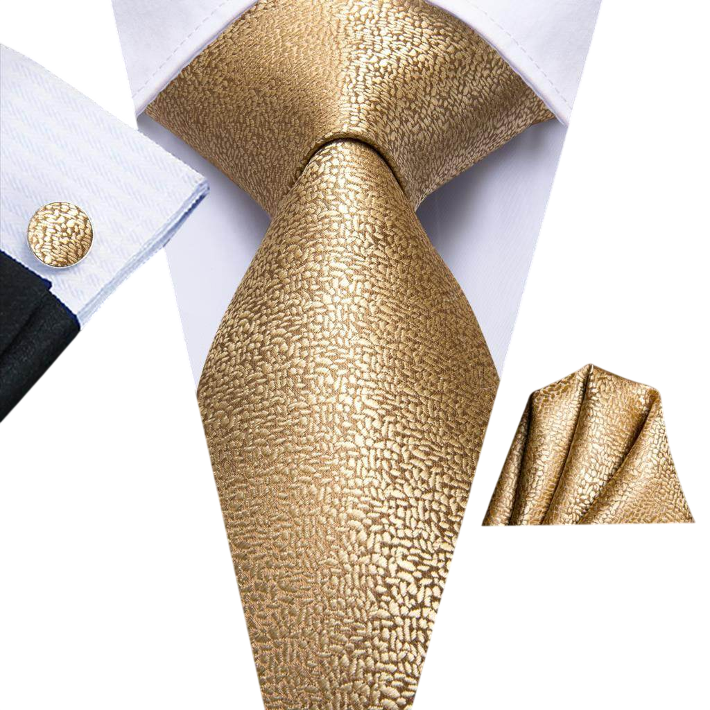VacationGrabs Gold Paisley Formal Tie for Men