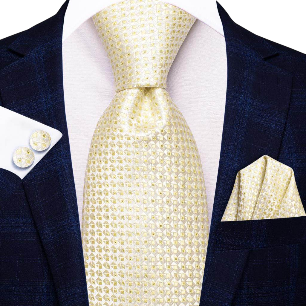 VacationGrabs Gold Paisley Formal Tie for Men