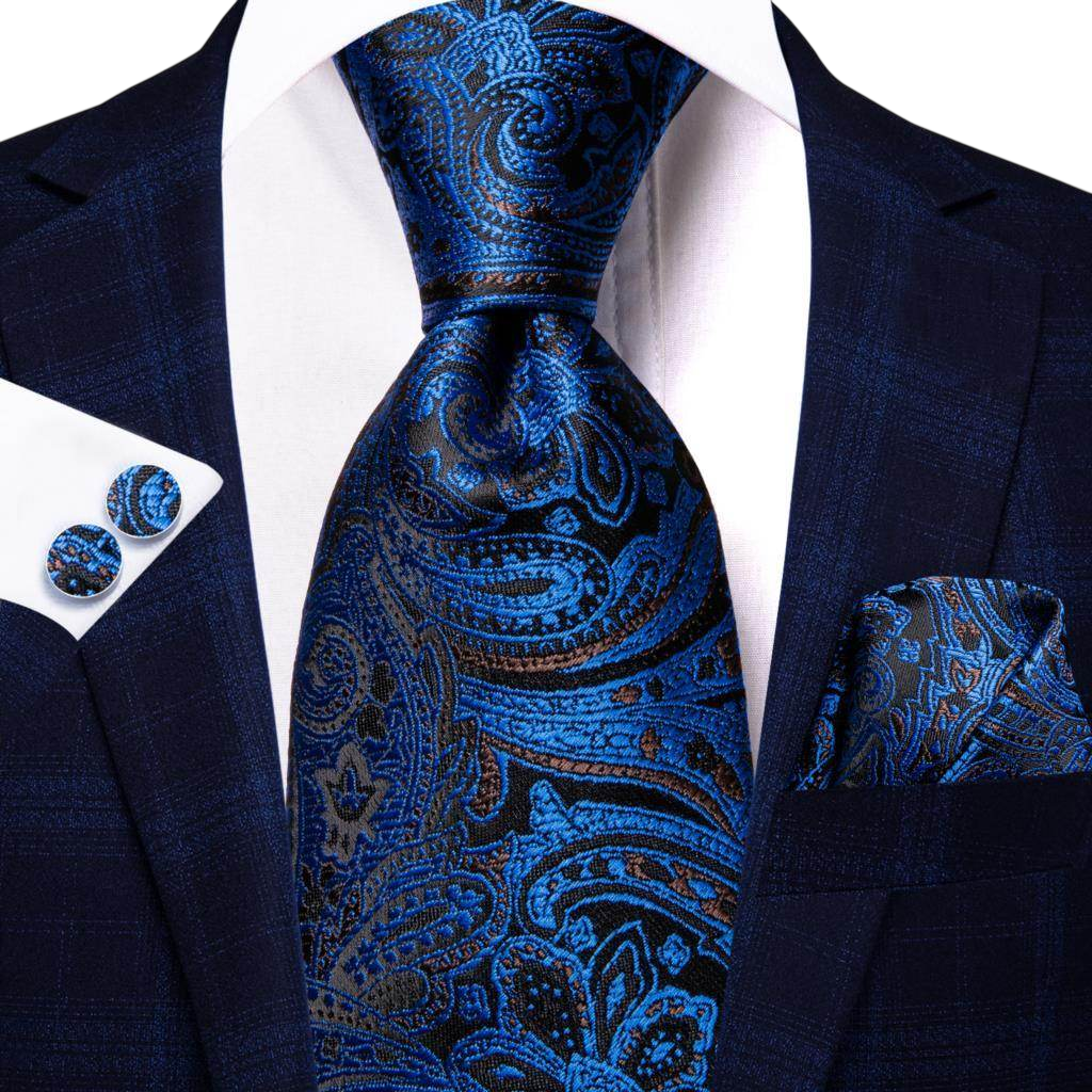 VacationGrabs Gold Paisley Formal Tie for Men