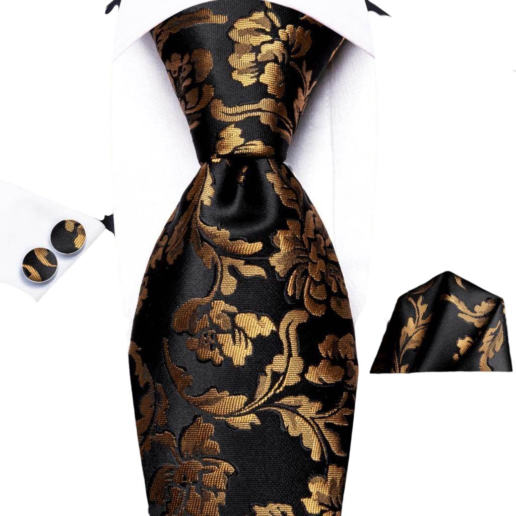VacationGrabs Gold Paisley Formal Tie for Men