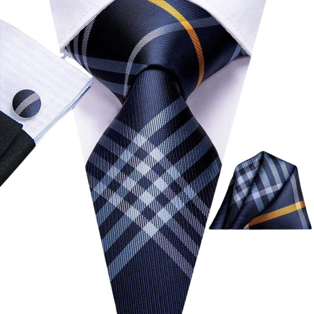 VacationGrabs Gold Paisley Formal Tie for Men