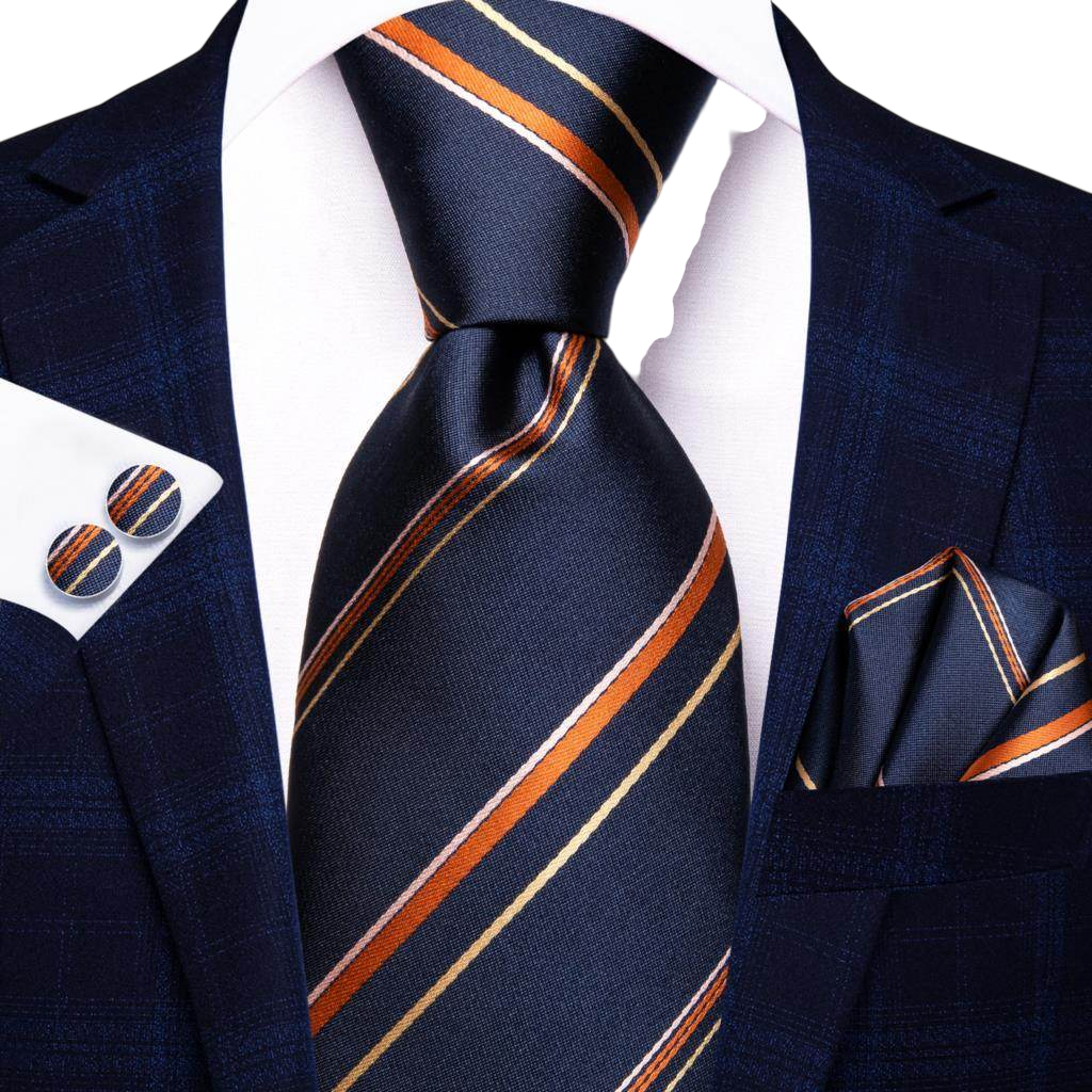 VacationGrabs Gold Paisley Formal Tie for Men