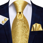 VacationGrabs Gold Paisley Formal Tie for Men