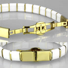 Gold white bangle for women featuring a sleek design and secure clasp for everyday wear