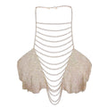 VacationGrabs Rhinestone Body Chain Top Clubwear for Women