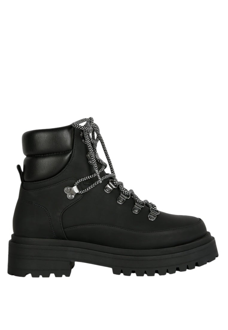 Goliath Lace Up Chunky Biker Boots