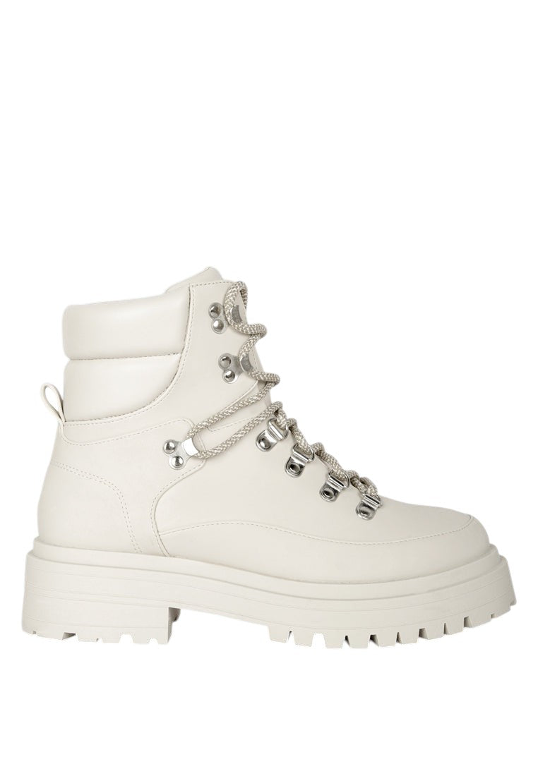 Goliath Lace Up Chunky Biker Boots