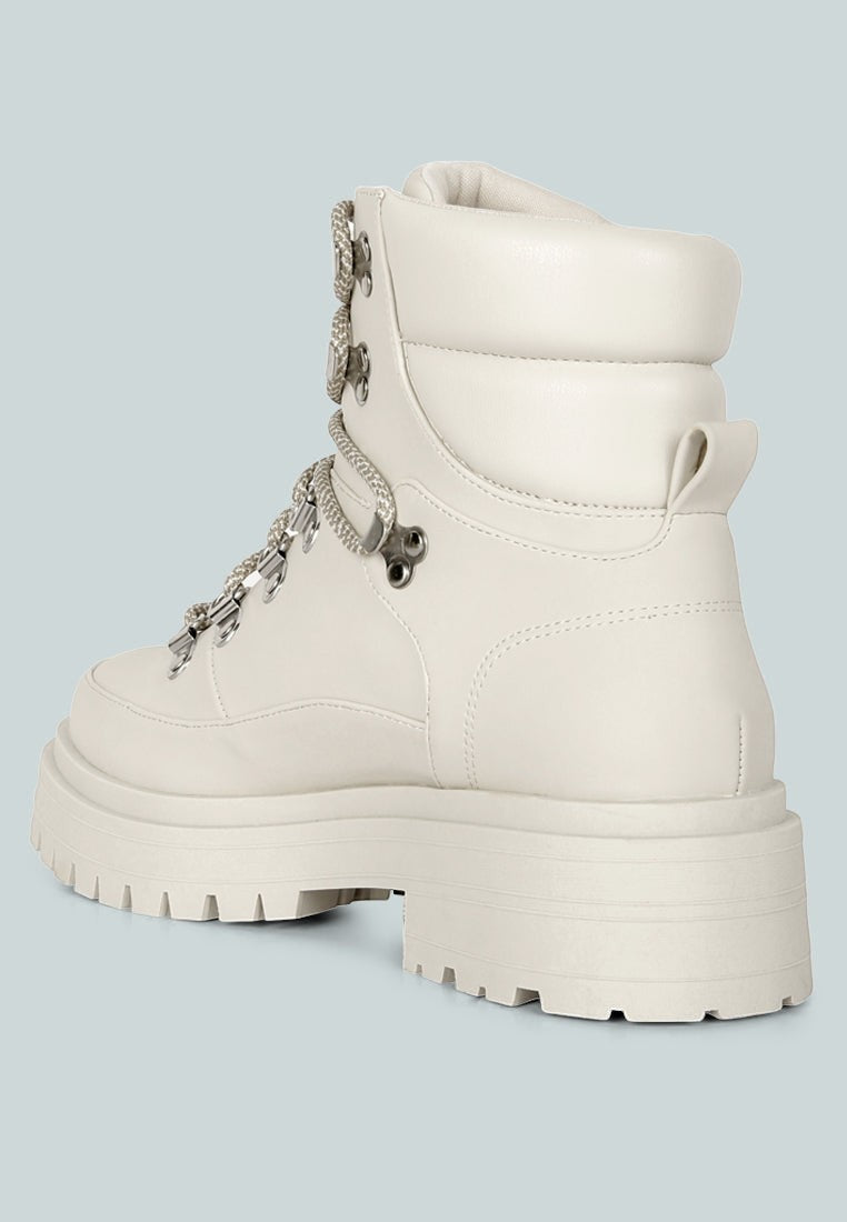 Goliath Lace Up Chunky Biker Boots