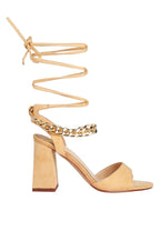 Gone Gurl Metal Chain Lace Up Sandals