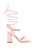 Gone Gurl Metal Chain Lace Up Sandals